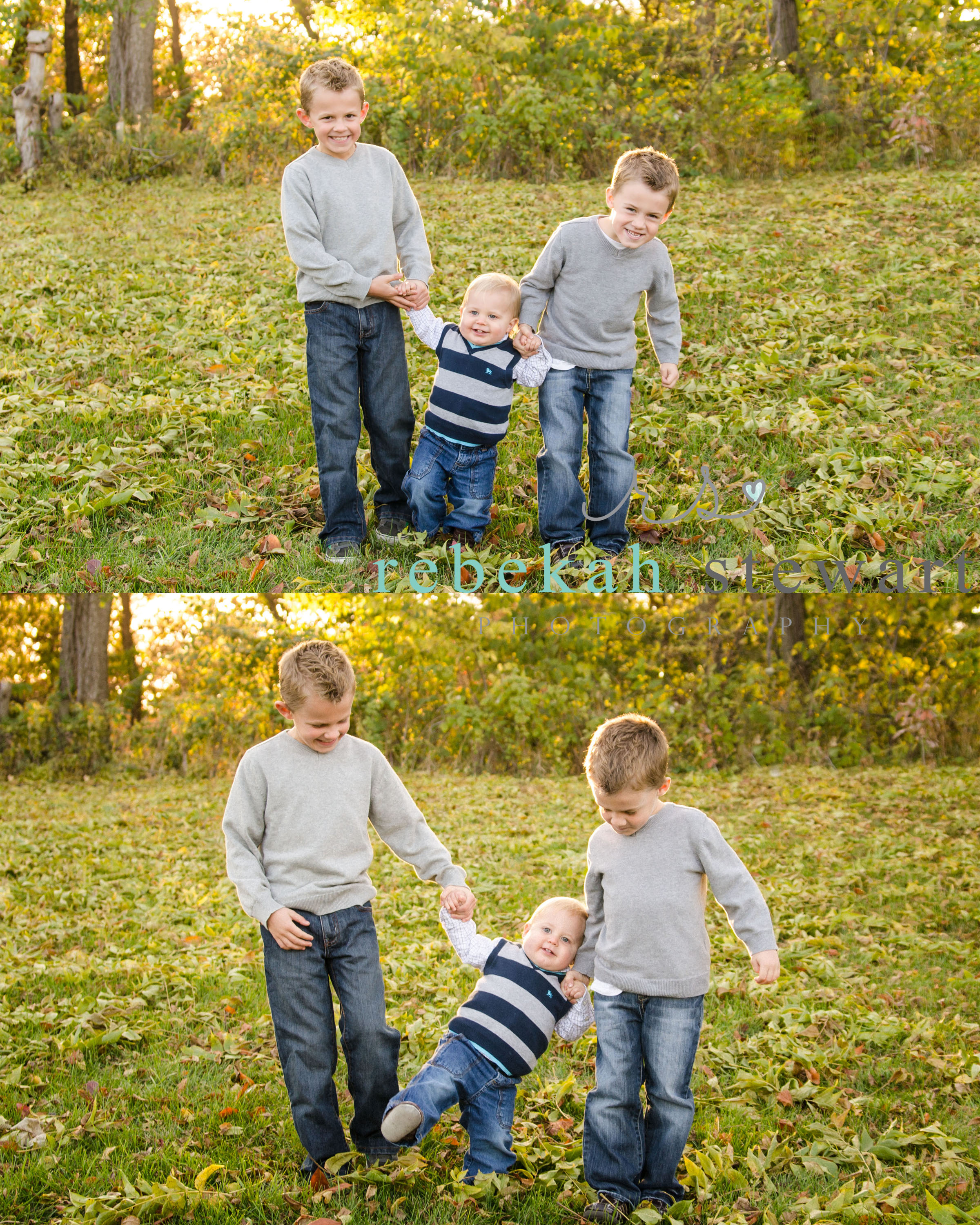 Three brothers in the fall {Cedar Rapids Family Photography}