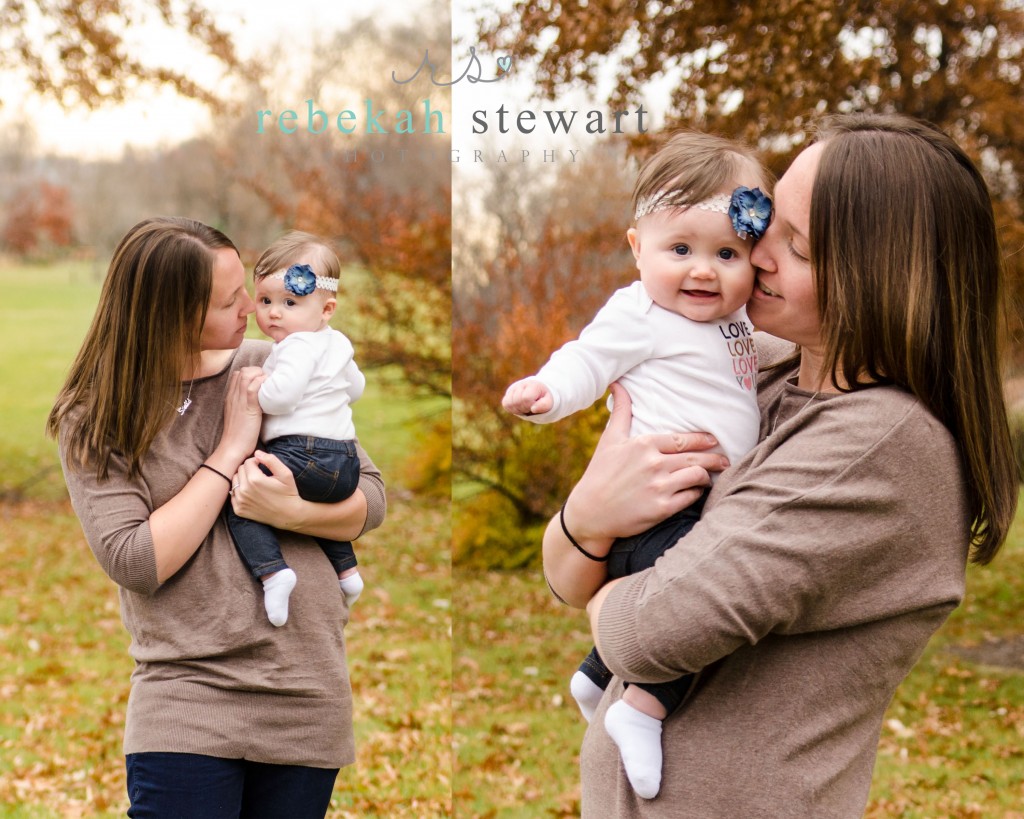 A six month old baby is snuggled with her mom in Cedar Rapids {child photography}