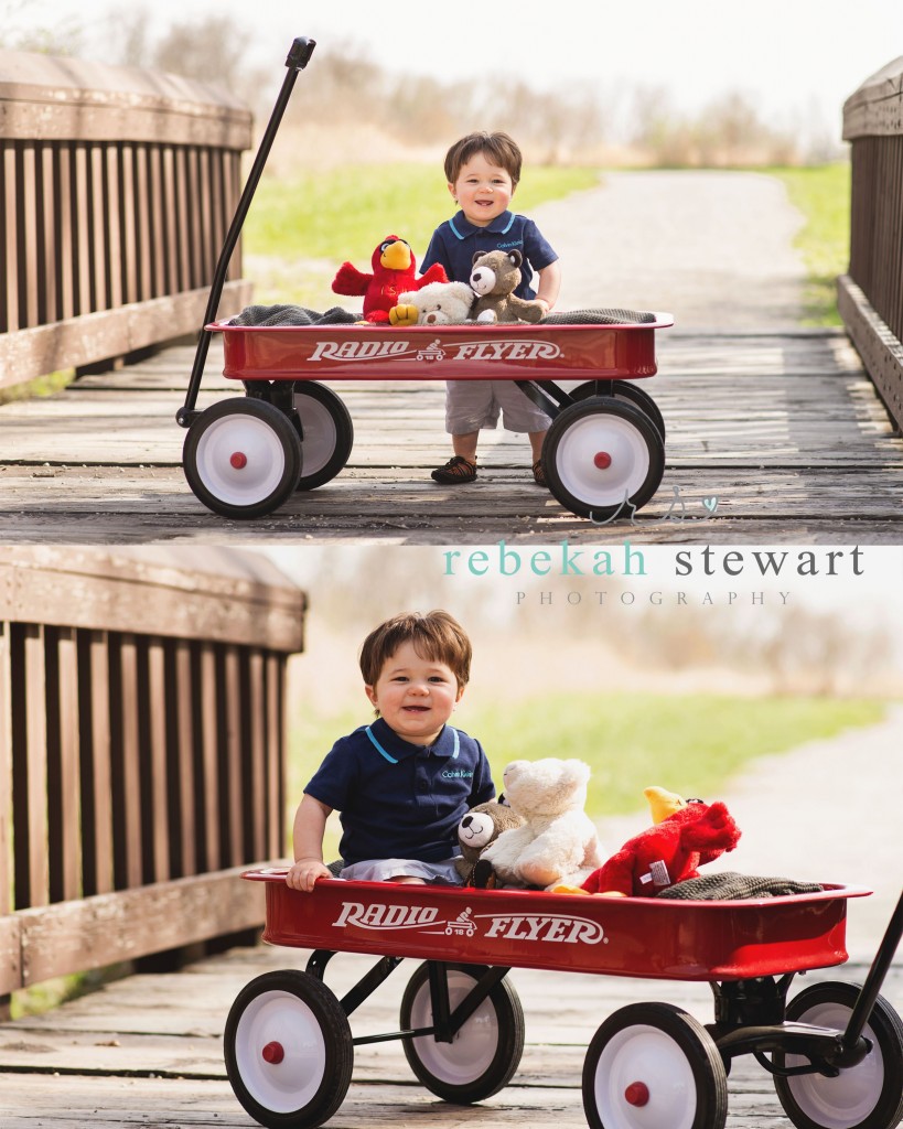 A one year old baby has a cake smash and plays in Cedar Rapids