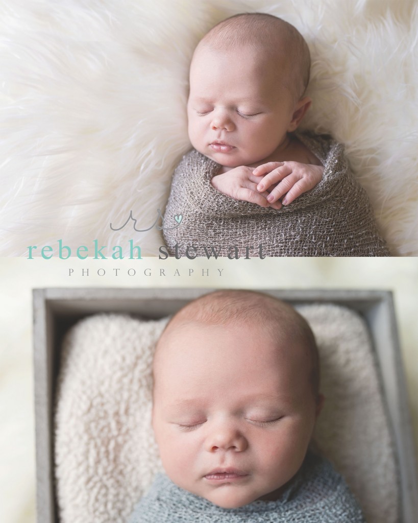 A newborn baby boy sleeps {Cedar Rapids baby photographer}