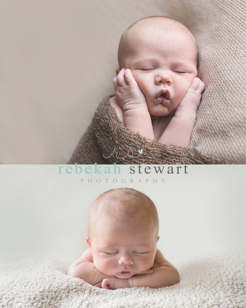 A newborn baby boy sleeps {Cedar Rapids baby photographer}