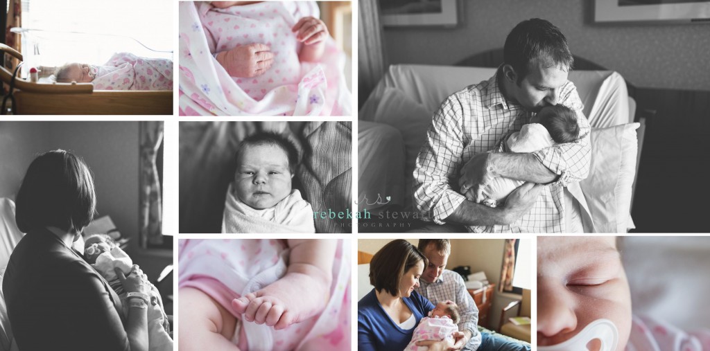 A family cuddles their newborn in Iowa City (Fresh 48 hospital photography}