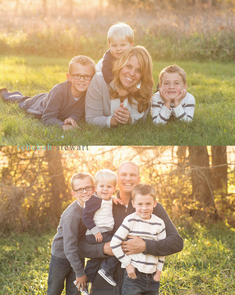 A mom and her three boys | A dad and his three sons | family