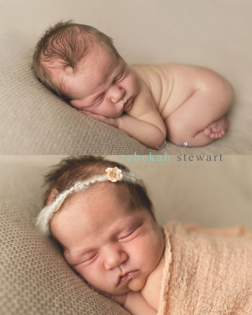 A baby girl sleeps on a blanket |Cedar Rapids newborn photography