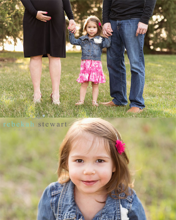 Spring maternity session with toddler girl in Cedar Rapids