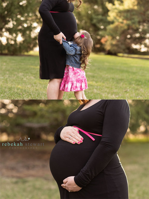 Maternity session with toddler girl in Cedar Rapids