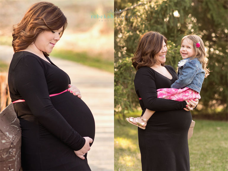 Spring maternity session with toddler girl in Cedar Rapids