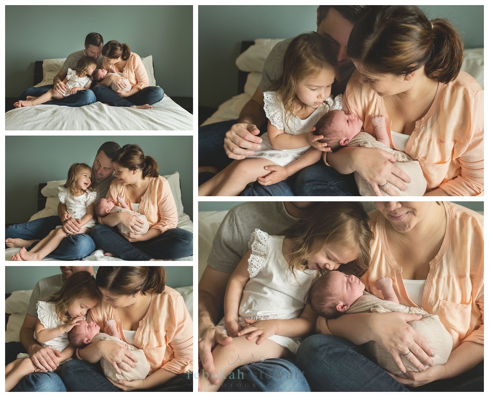 Baby sister and family {Cedar Rapids newborn photography}