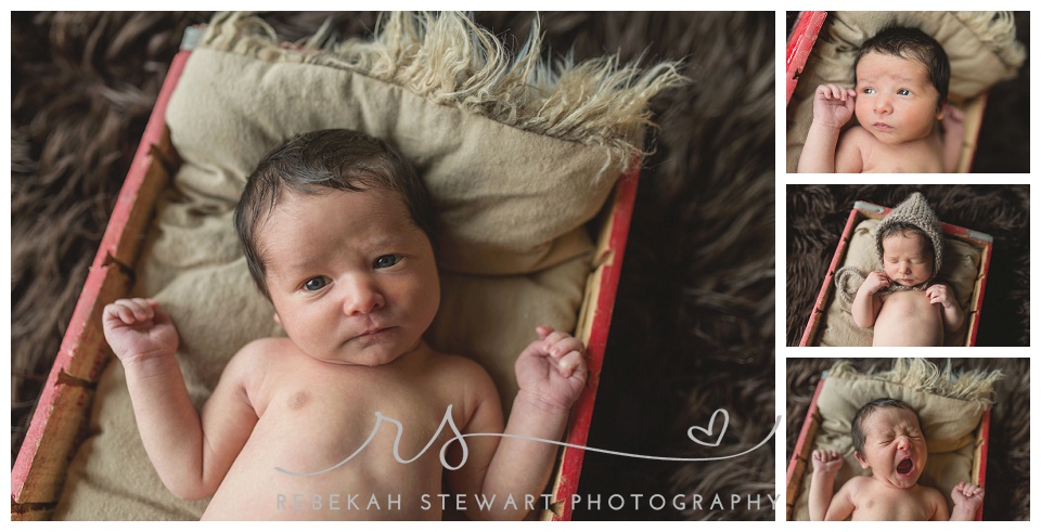 newborn with gorgeous hair {Cedar Rapids baby photography}