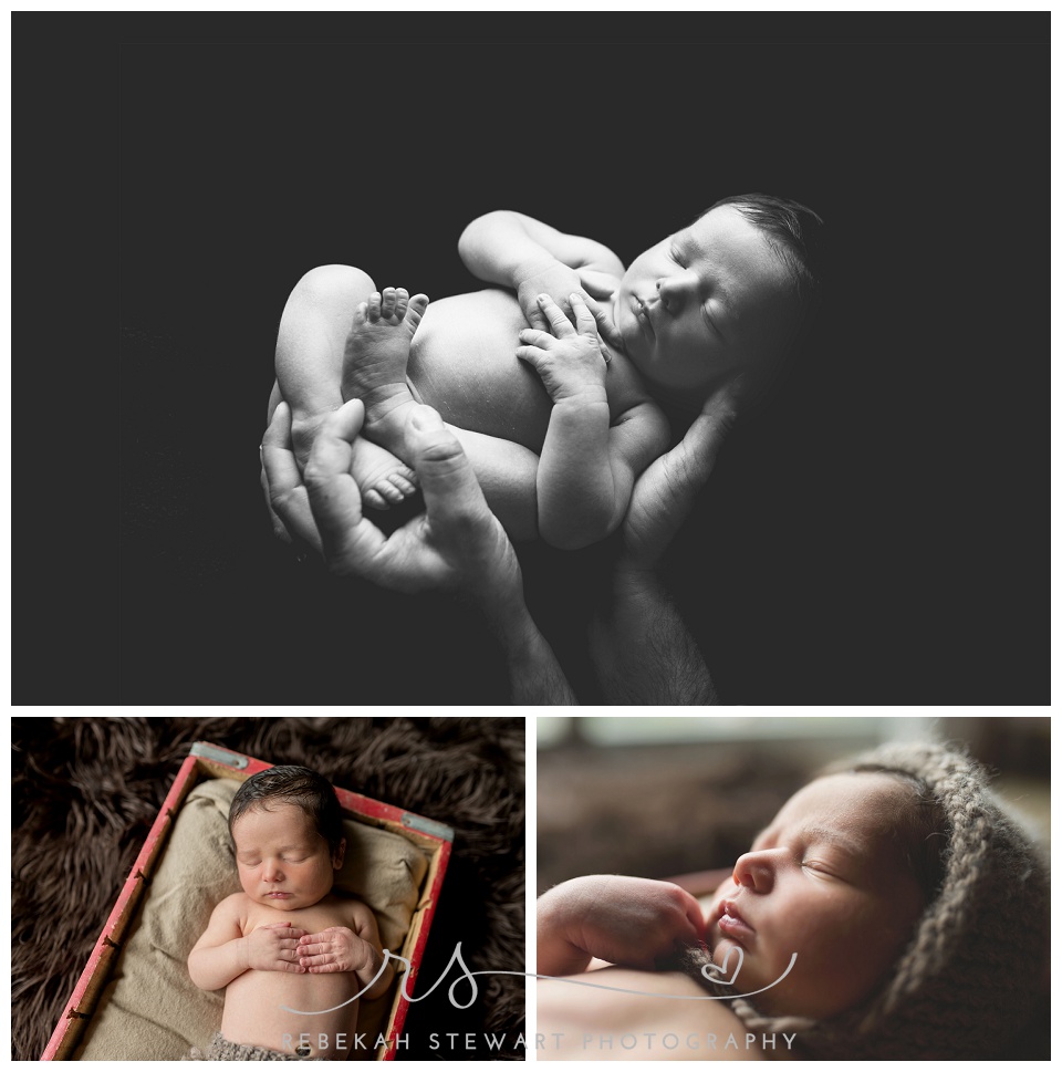 newborn with gorgeous hair {Cedar Rapids baby photography}