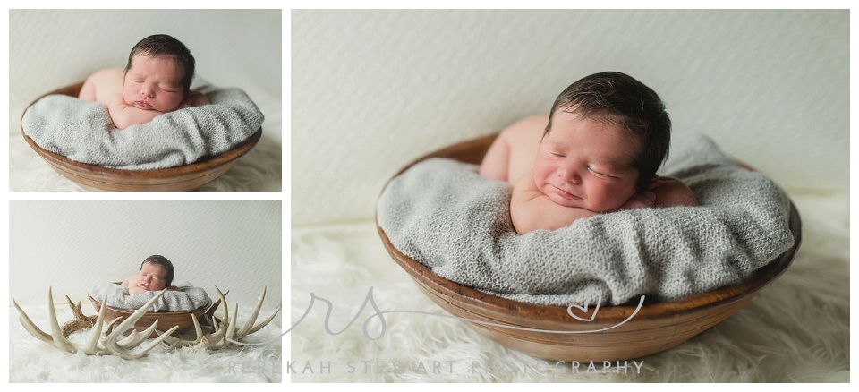 newborn with gorgeous hair {Cedar Rapids baby photography}