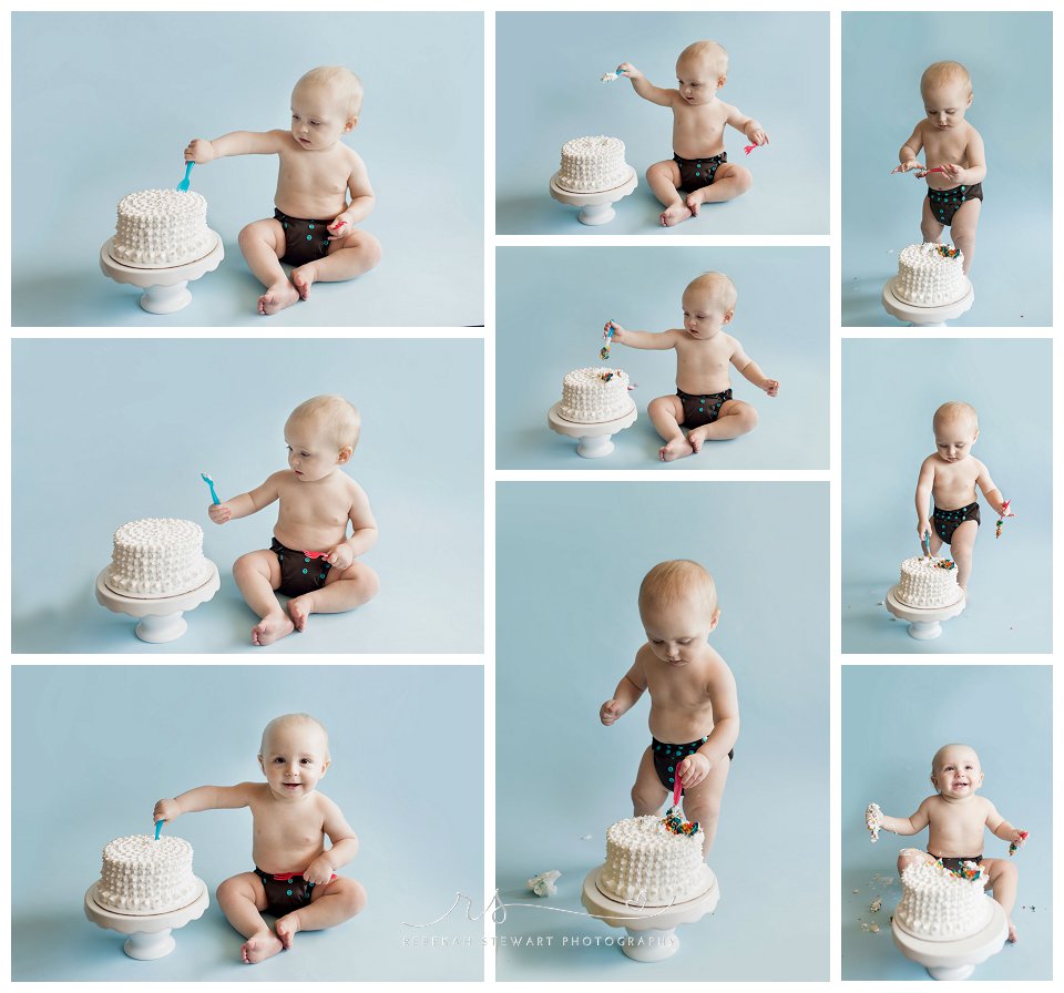 cake smash - first birthday - Cedar Rapids baby photographer