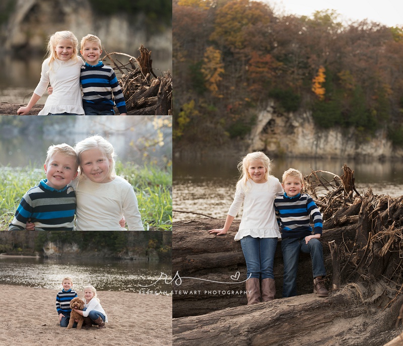 Brother and sister on the beach - Cedar Rapids photographer