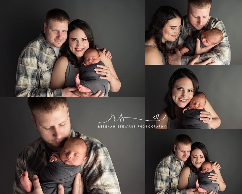 Newborn and his parents - Cedar Rapids baby photographer