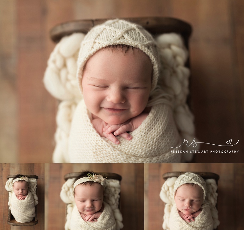 sleepiest baby girl is photographed during her newborn session in Cedar Rapids