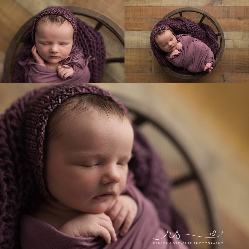 sleepiest baby girl is photographed during her newborn session in Cedar Rapids