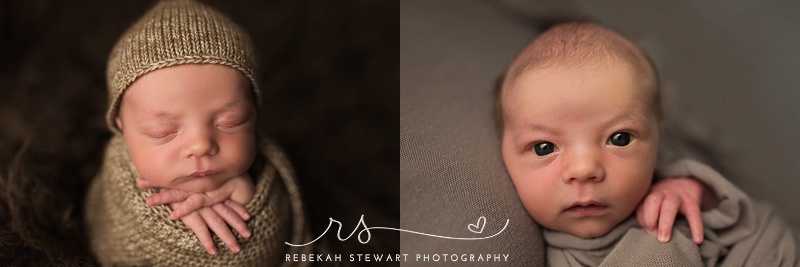 Bright-eyed baby boy - newborn photos Cedar Rapids