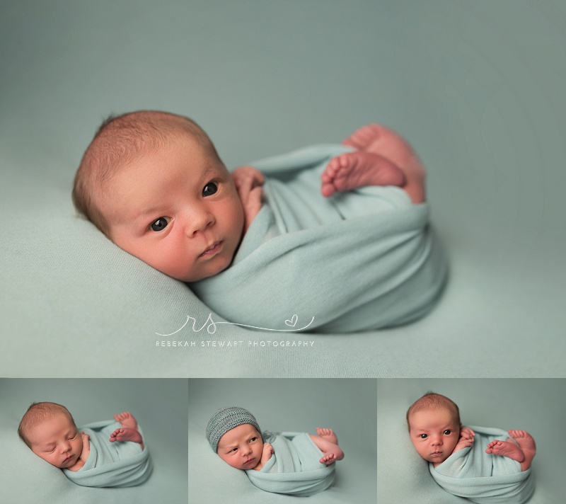 Bright-eyed baby boy - newborn photos Cedar Rapids