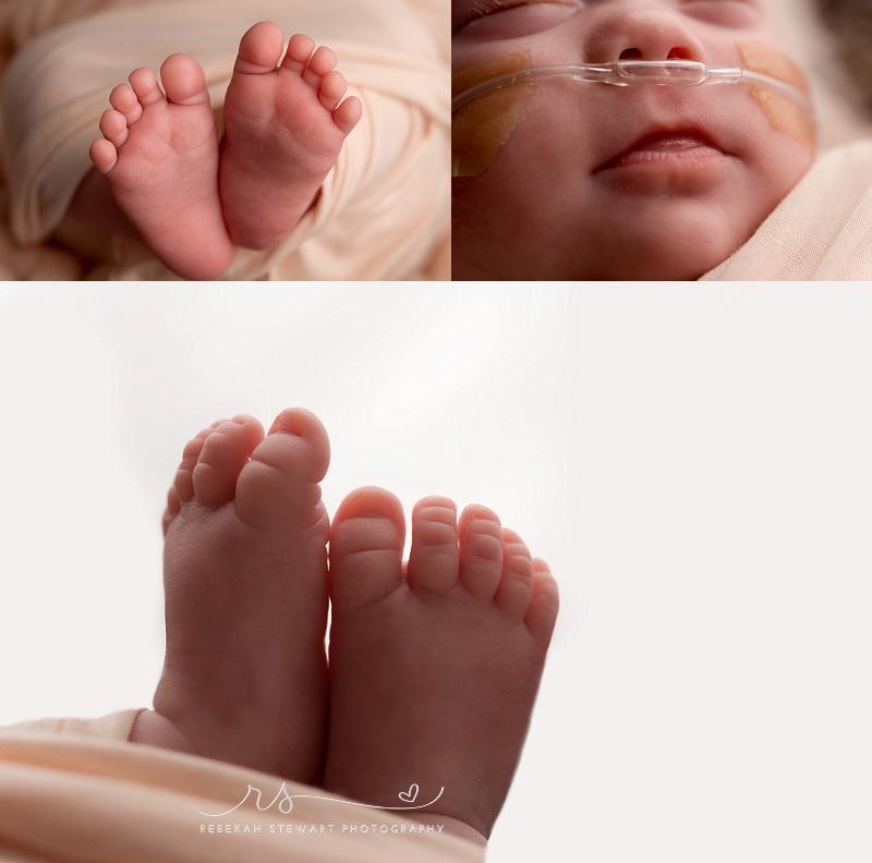 NICU graduate - a 25 week preemie has her newborn photo session in Cedar Rapids 