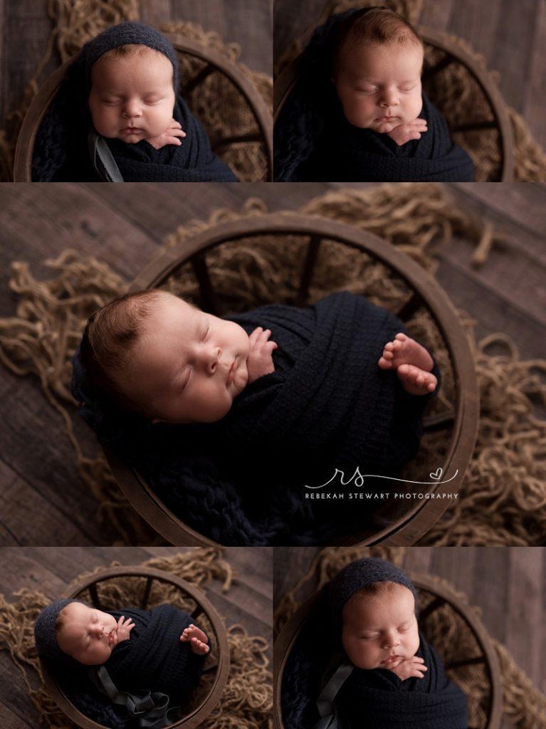 An adorable baby boy sleeps during his Cedar Rapids newborn photography session 