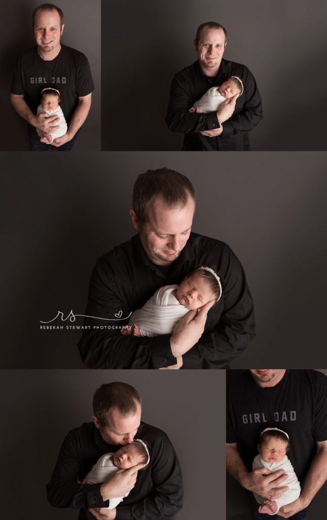 dad and baby newborn daughter images, cedar rapids photographer